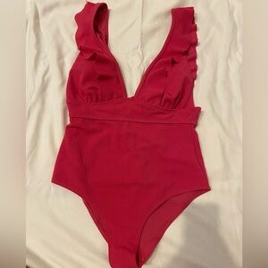 Hot pink swimsuit
